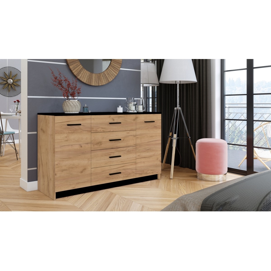 Komoda TAYLER dub craft/čierna