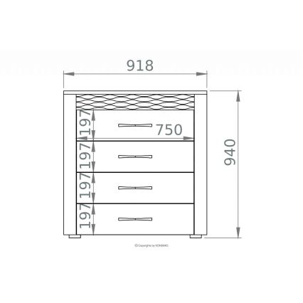 Komoda VANCO 94x92 cm dub artisan