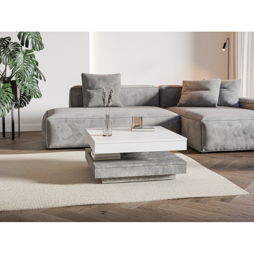 Konferenčný stôl TIMO biely/sivý betón