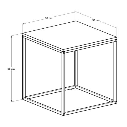 Konferenčný stolík 52x50 cm čierna