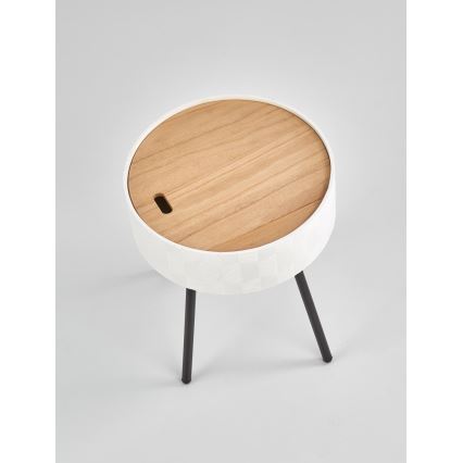 Konferenčný stolík AURA 45x38 cm biela/čierna/béžová