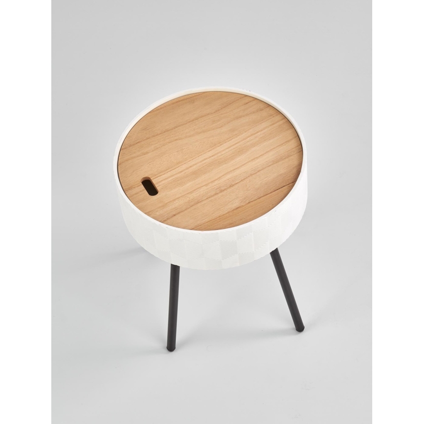 Konferenčný stolík AURA 45x38 cm biela/čierna/béžová