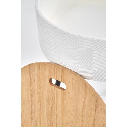 Konferenčný stolík AURA 45x38 cm biela/čierna/béžová