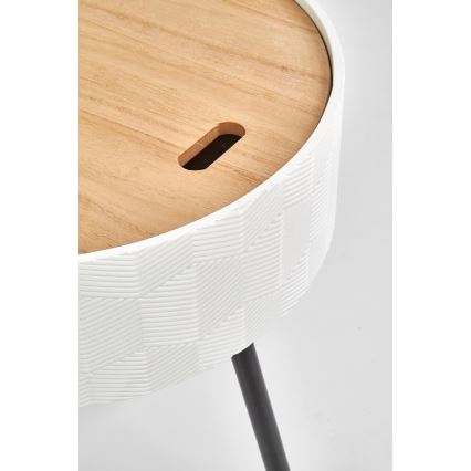 Konferenčný stolík AURA 45x38 cm biela/čierna/béžová