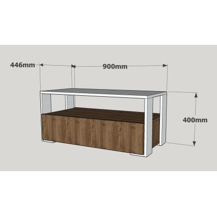 Konferenčný stolík BALINA 40x90 cm biela