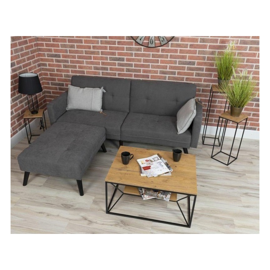 Konferenčný stolík BASICLOFT 40x80 cm čierna/hnedá
