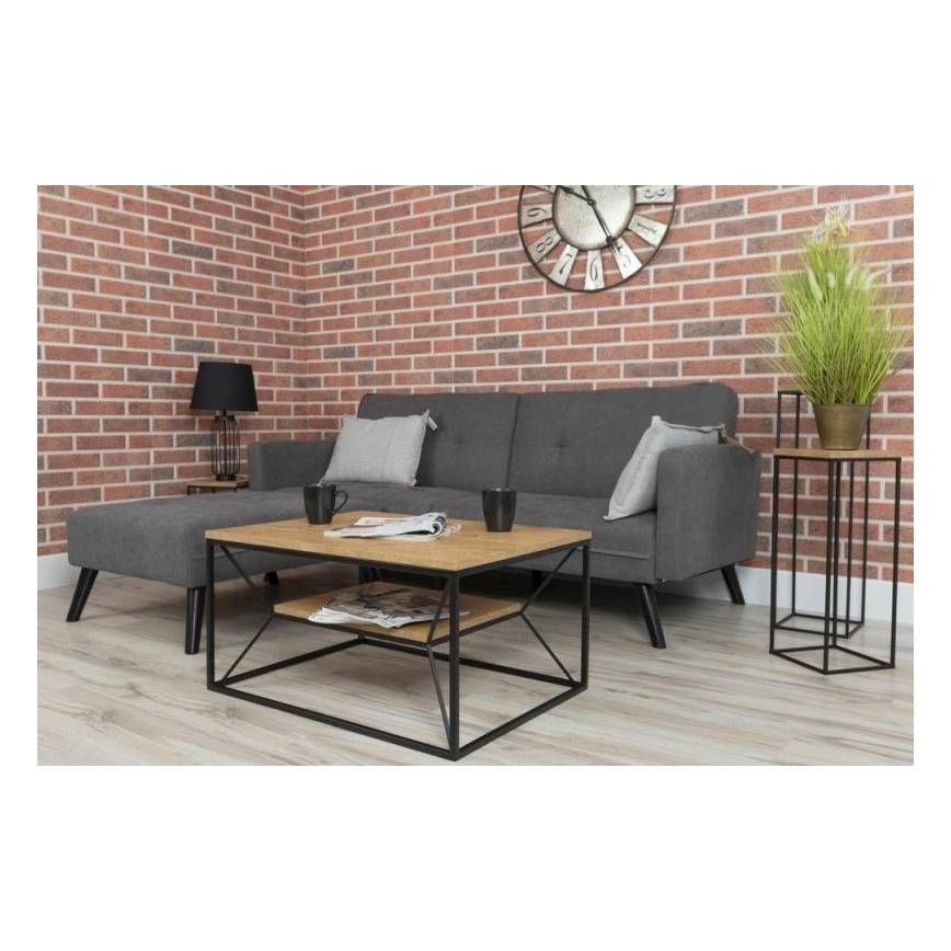 Konferenčný stolík BASICLOFT 40x80 cm čierna/hnedá