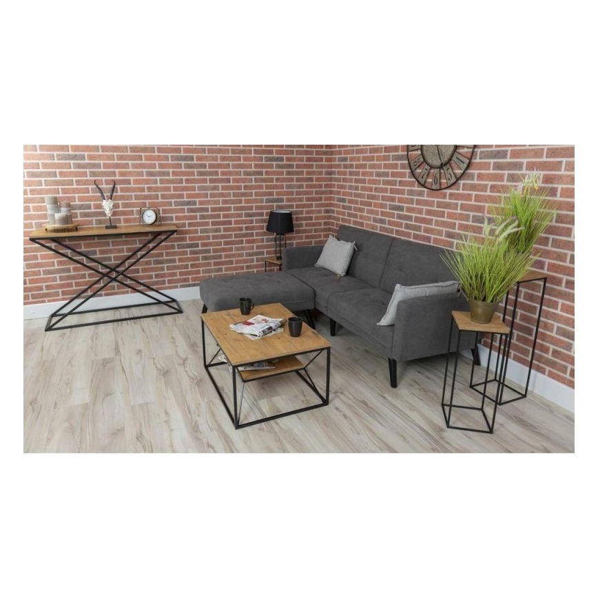 Konferenčný stolík BASICLOFT 40x80 cm čierna/hnedá