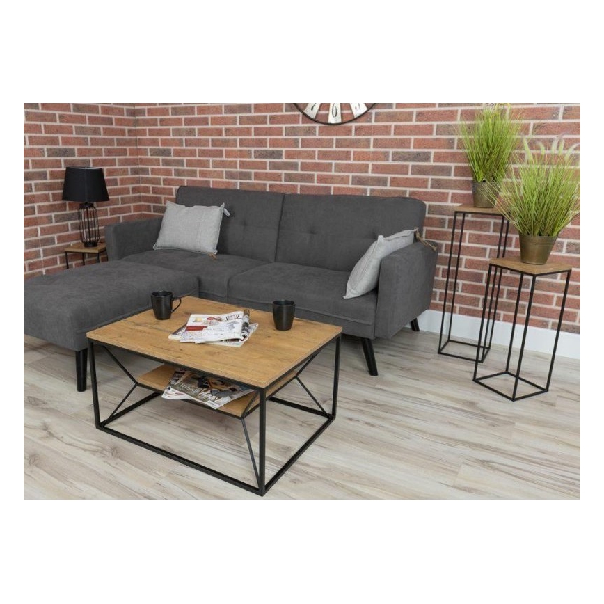 Konferenčný stolík BASICLOFT 40x80 cm čierna/hnedá