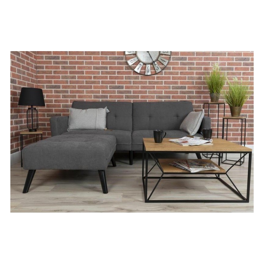 Konferenčný stolík BASICLOFT 40x80 cm čierna/hnedá