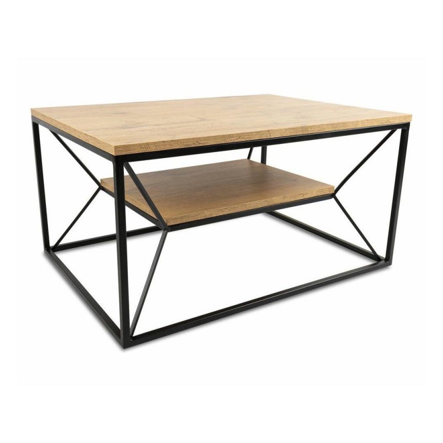 Konferenčný stolík BASICLOFT 40x80 cm čierna/hnedá