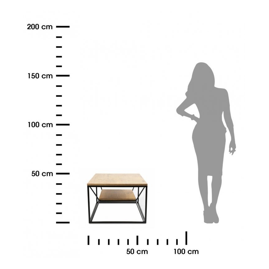 Konferenčný stolík BASICLOFT 40x80 cm čierna/hnedá