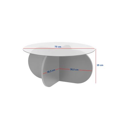 Konferenčný stolík BUBBLE, priemer 75 cm, béžová/číra