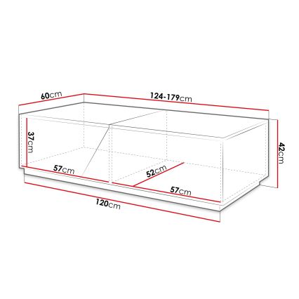 Konferenčný stolík CEELIAS 124x42 cm biela/dub wotan