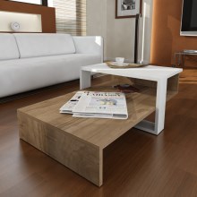 Konferenčný stolík CHAIN 90x43,6 cm hnedá/biela
