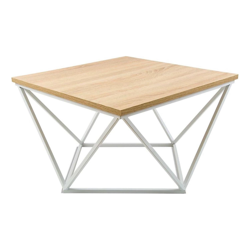 Konferenčný stolík CURVED 60x60 cm biela/béžová