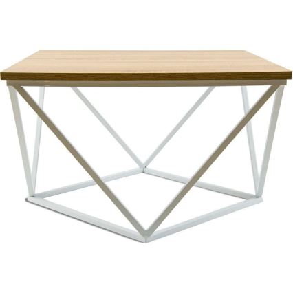 Konferenčný stolík CURVED 60x60 cm biela/béžová