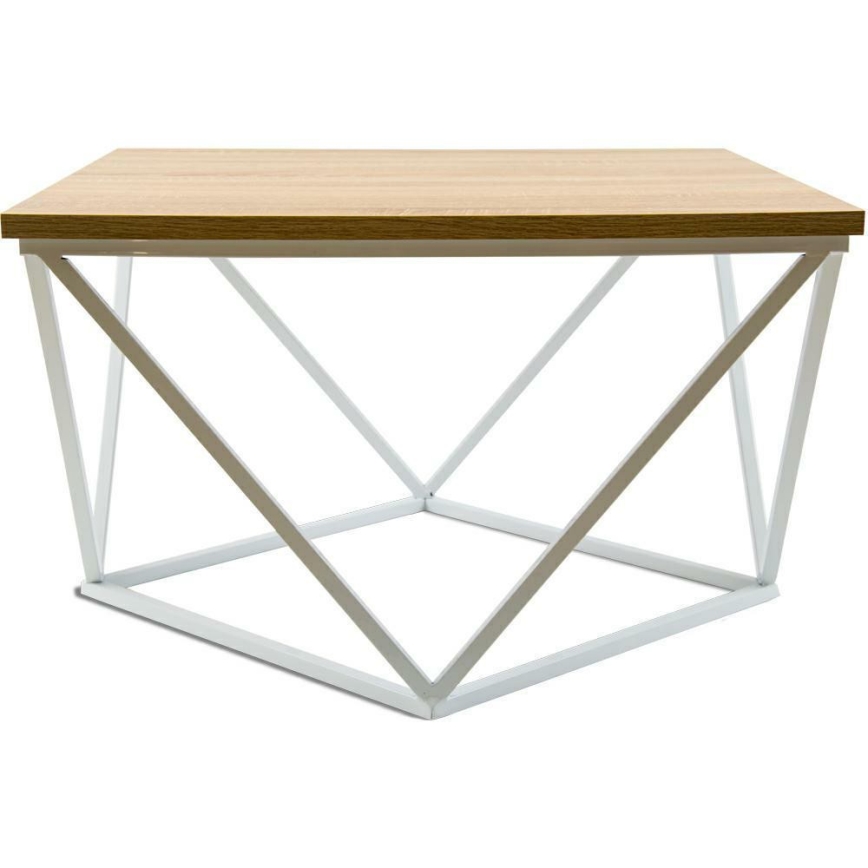 Konferenčný stolík CURVED 60x60 cm biela/béžová