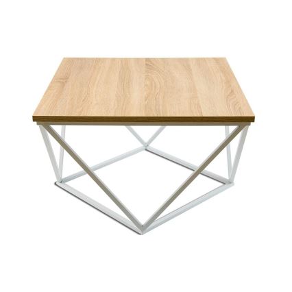 Konferenčný stolík CURVED 60x60 cm biela/béžová