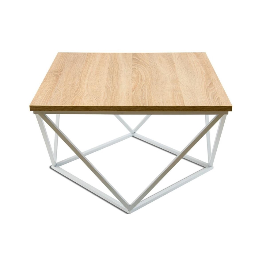 Konferenčný stolík CURVED 60x60 cm biela/béžová