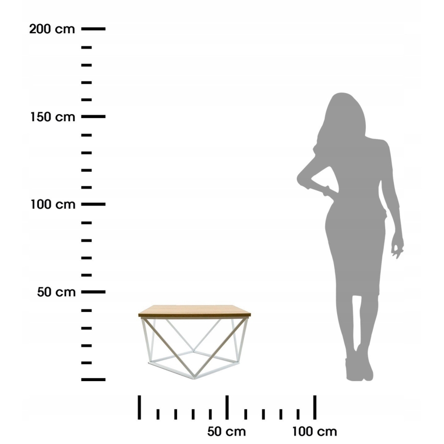 Konferenčný stolík CURVED 60x60 cm biela/béžová