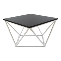 Konferenčný stolík CURVED 60x60 cm biela/čierna