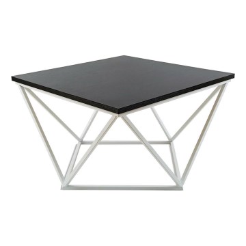 Konferenčný stolík CURVED 60x60 cm biela/čierna