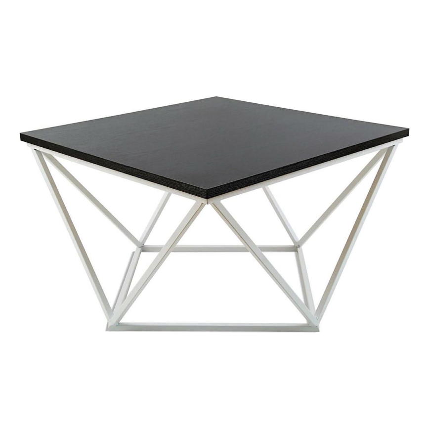Konferenčný stolík CURVED 60x60 cm biela/čierna