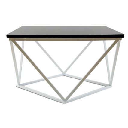 Konferenčný stolík CURVED 60x60 cm biela/čierna