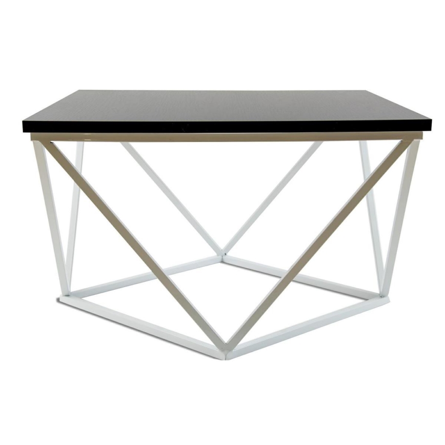 Konferenčný stolík CURVED 60x60 cm biela/čierna
