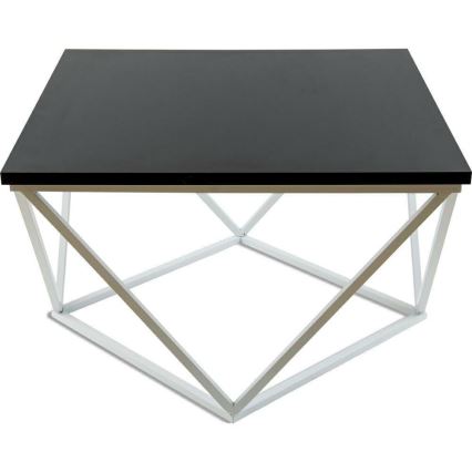 Konferenčný stolík CURVED 60x60 cm biela/čierna