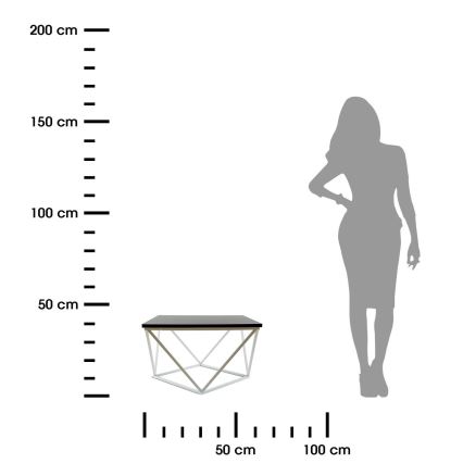 Konferenčný stolík CURVED 60x60 cm biela/čierna