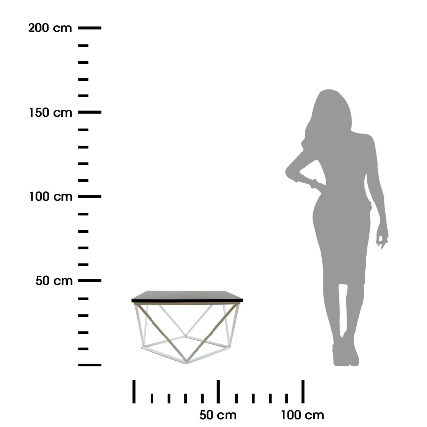 Konferenčný stolík CURVED 60x60 cm biela/čierna