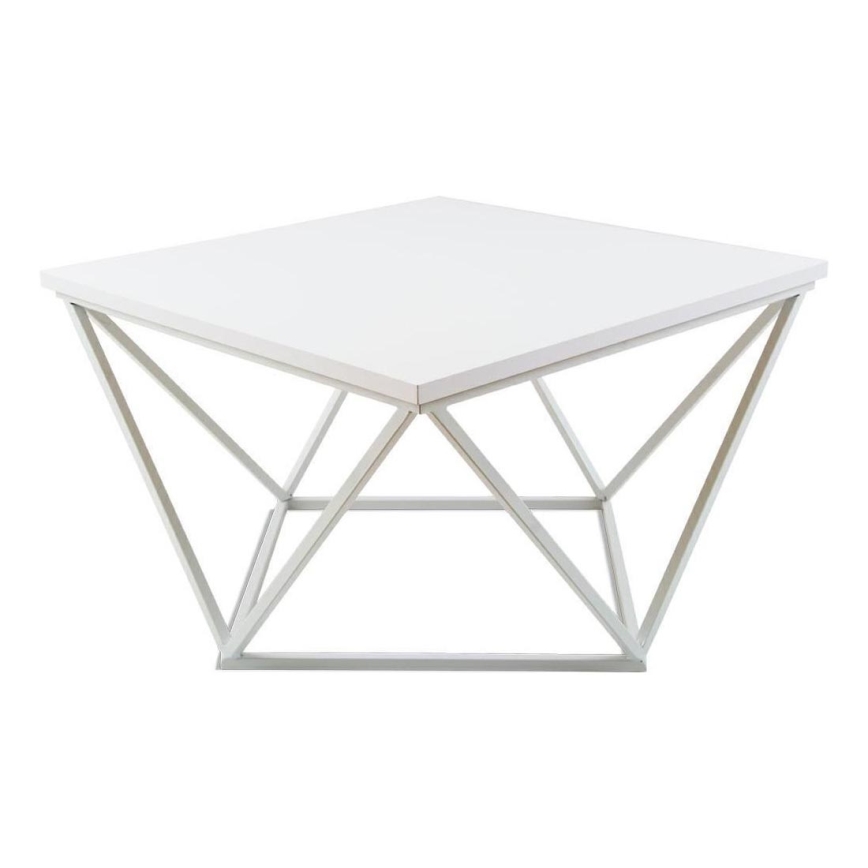 Konferenčný stolík CURVED 60x60 cm biela