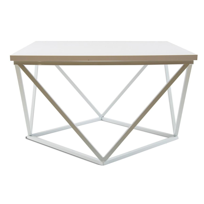 Konferenčný stolík CURVED 60x60 cm biela