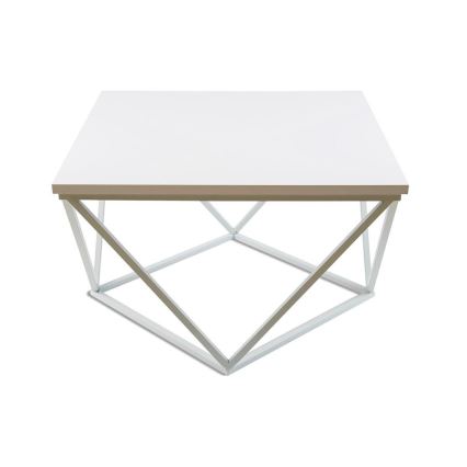 Konferenčný stolík CURVED 60x60 cm biela