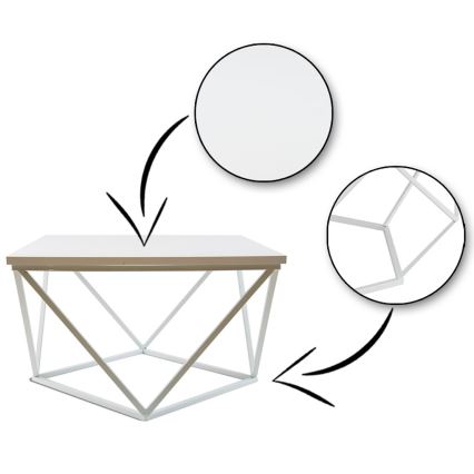 Konferenčný stolík CURVED 60x60 cm biela