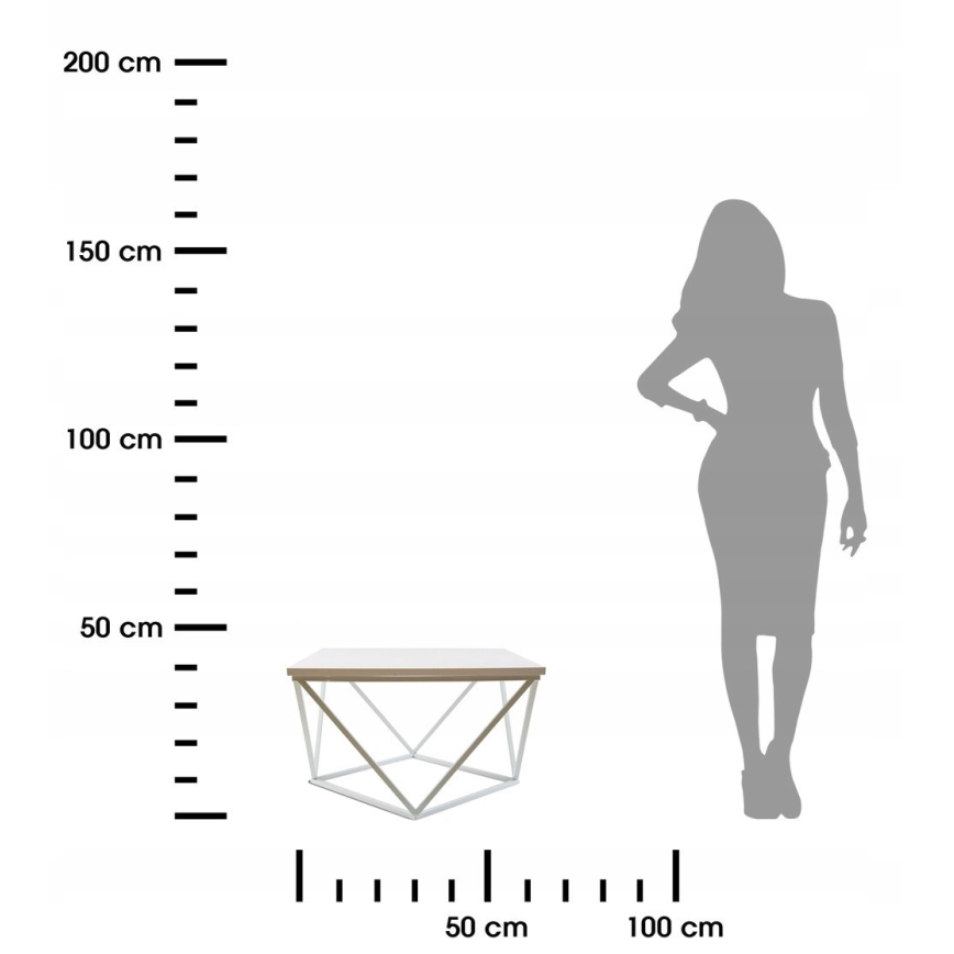 Konferenčný stolík CURVED 60x60 cm biela