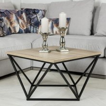 Konferenčný stolík CURVED 62x62 cm čierna/hnedá
