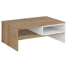 Konferenčný stolík DAMINO 35,5x90 cm dub wotan/biela