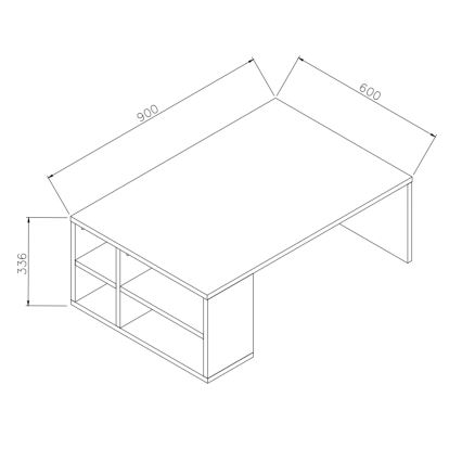 Konferenčný stolík DEFNE 34x90 cm biela/hnedá