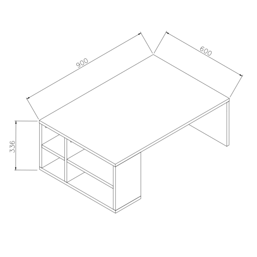 Konferenčný stolík DEFNE 34x90 cm biela/hnedá