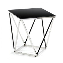 Konferenčný stolík DIAMANTA 50x50 cm chróm/čierna
