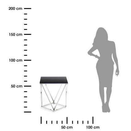 Konferenčný stolík DIAMANTA 50x50 cm chróm/čierna