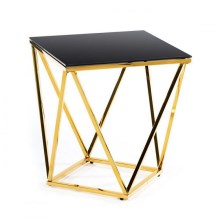 Konferenčný stolík DIAMANTA 50x50 cm zlatá/čierna