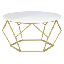 Konferenčný stolík DIAMOND 40x70 cm zlatá/biela