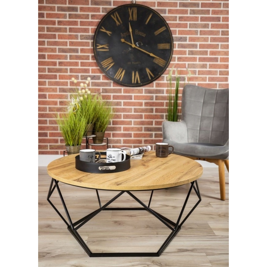 Konferenčný stolík DIAMOND 40x90 cm čierna/hnedá