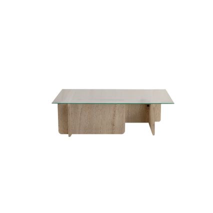 Konferenčný stolík ESCAPE 105x65 cm béžový/priehľadný