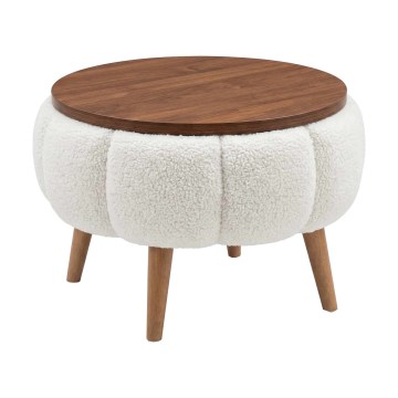 Konferenčný stolík FELPO pr. 45 cm biela/orech
