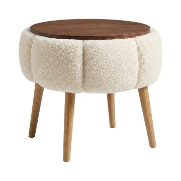 Konferenčný stolík FELPO pr. 45 cm krémový/orechový